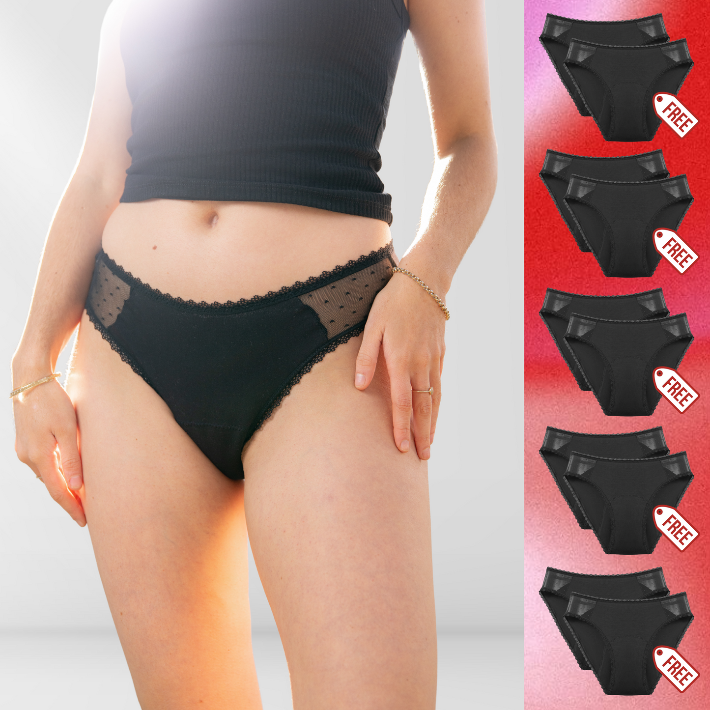 10x Pack Hipster Period Undies