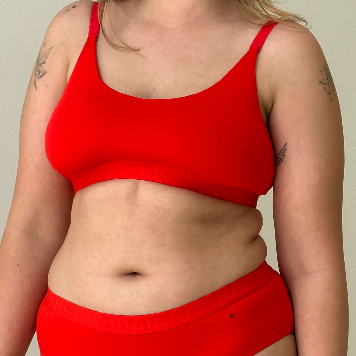 Red Scoop Neck Bralette