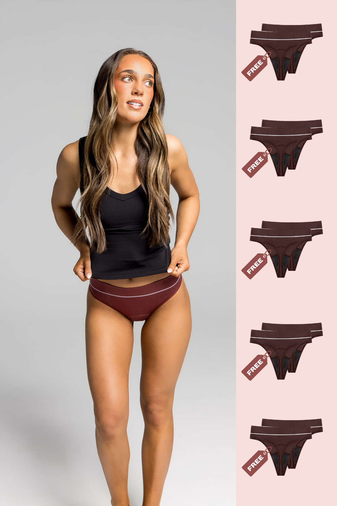 10x Pack High Waisted Period G-String